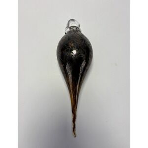 Hand Blown Murano Style Heavy Art Glass Teardrop Hanging Ornament 9.25"